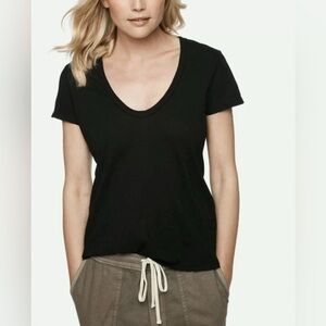 JAMES PERSE BLACK T-SHIRT TOP SCOOP NECK SIZE 1 WOMENS SIZE SMALL